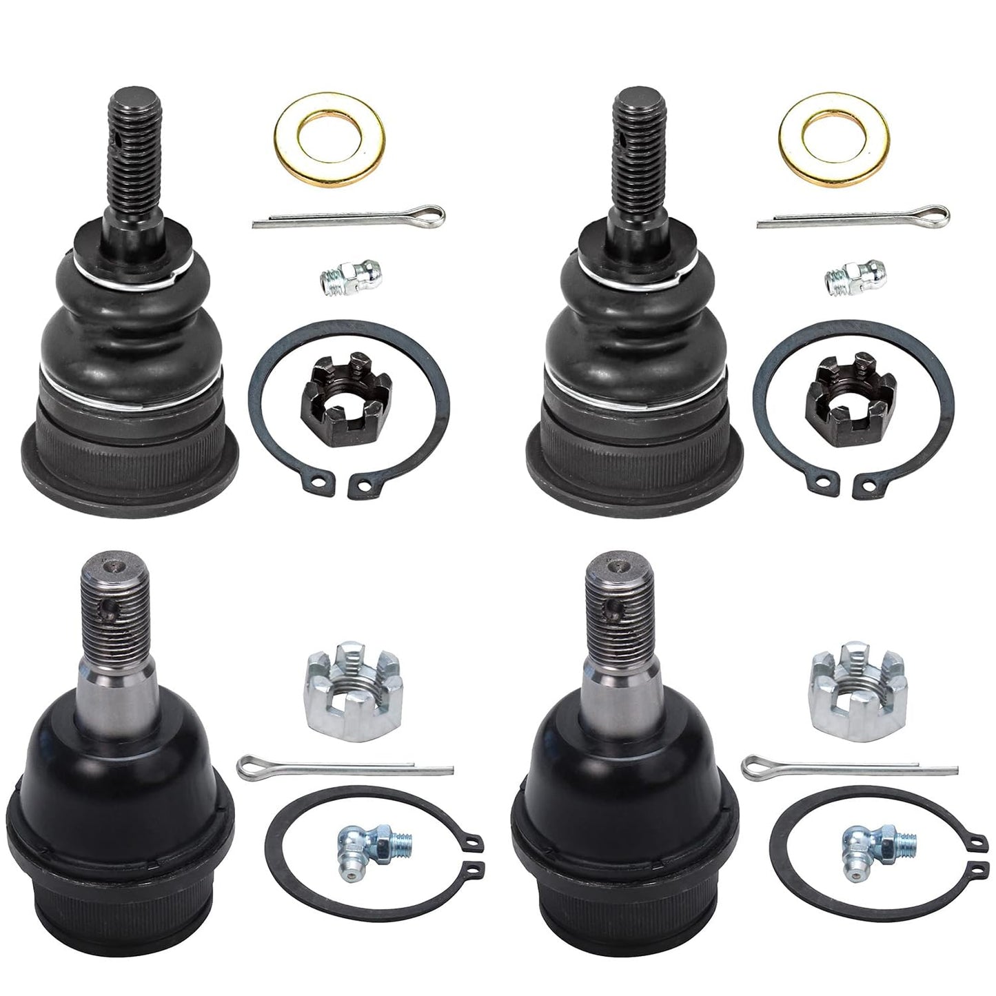 Detroit Axle - 4 Front Ball Joints for 2002-2005 Ford Explorer Mercury Mountaineer Lincoln Aviator 2003 2004 Upper Lower Ball Jo