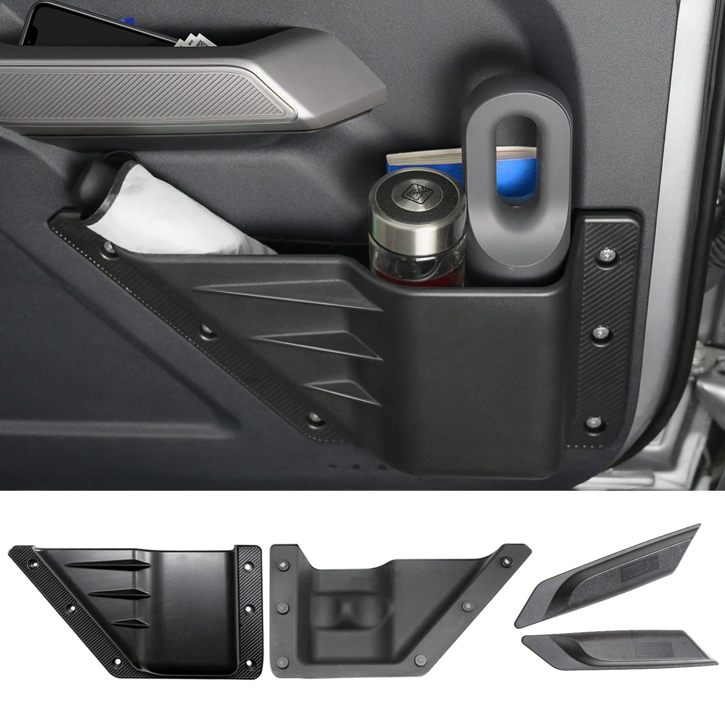 Mabett Front Door Pocket and Inner Door Handle Storage Organizer for Ford Bronco Accessories 2/4-Door 2026,2021-2025