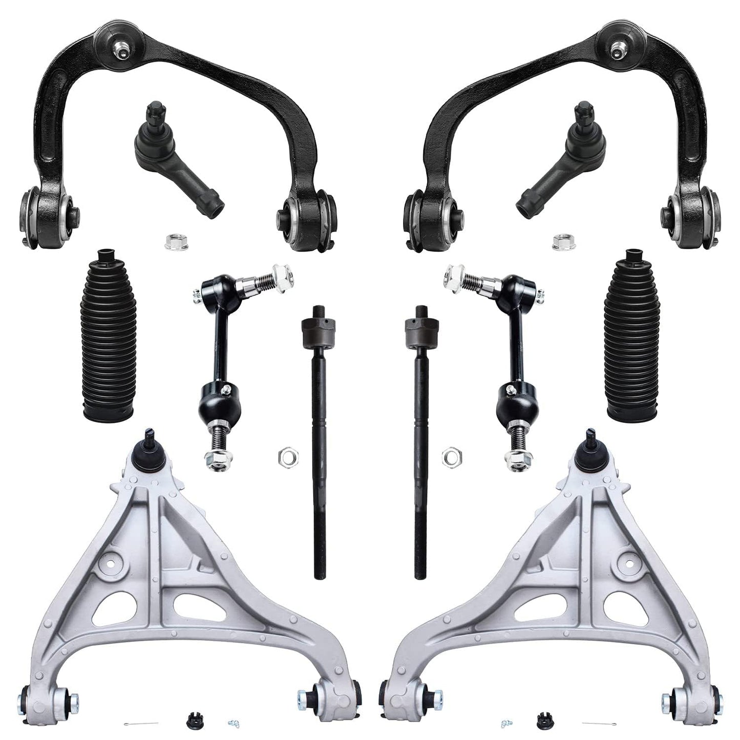Detroit Axle - 4WD 12pc Front End Kit for 2005 Ford F-150, 4 Upper and Lower Control Arms with Ball Joint 4 Inner Outer Tie Rods