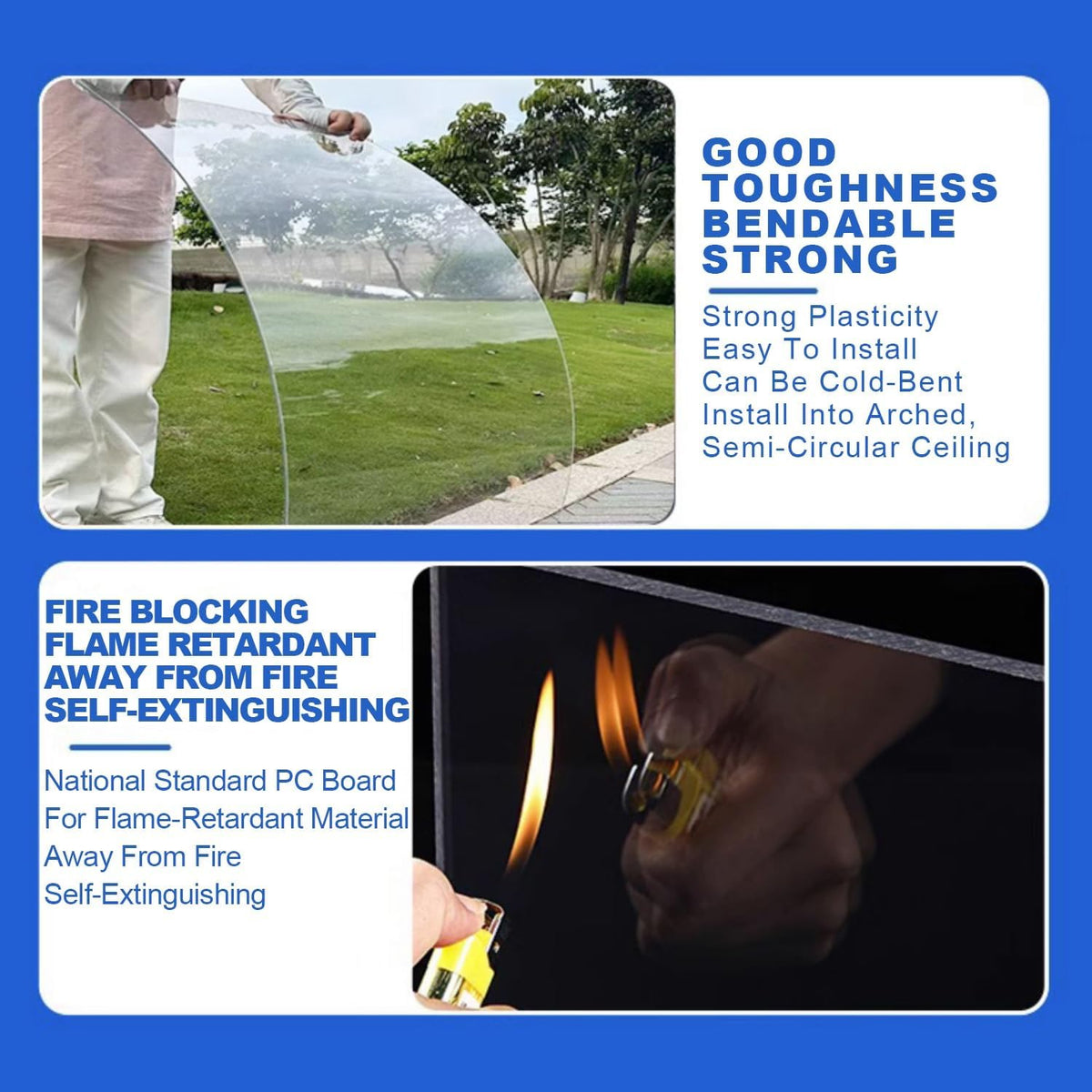 Greenhouse Panels Daylighting Roof Panels Transparent Greenhouse Panel Easy to Bend and Cut for Outdoor Gardens Greenhouses.(Blue,2x19.7ft)