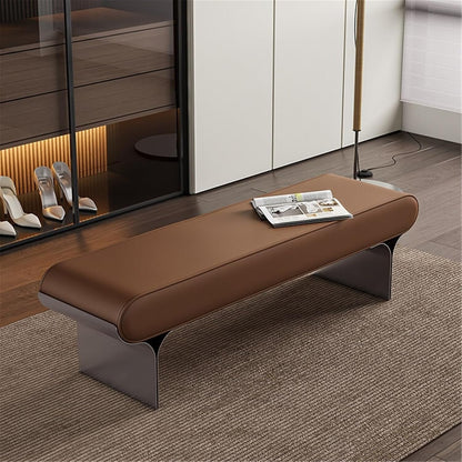 Modern Wooden Bench at The Foot of The Bed Long Beside The Suitable for Bedroom and Walk-in Closet Entryway(Small)