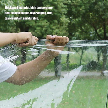 6' X 8' Clear Tarps Heavy Duty Waterproof PVC Vinyl 14 Mil Thick, Glass Tarpaulin with Metal Grommets, Protects Against Water, Tear, Cold Weather Resistan for Greenhouse Balcony Garden