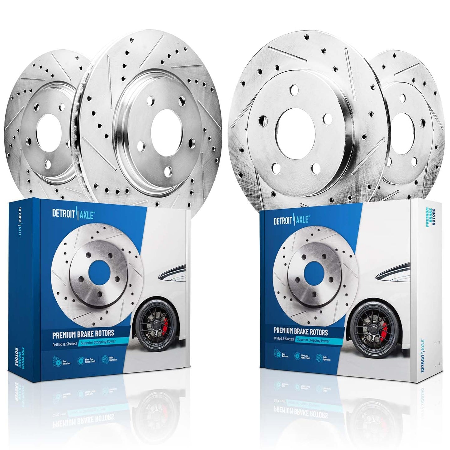 Detroit Axle - Brake Rotors for Toyota 1992-1996 Camry [3.0L Wagon], Lexus ES300, Drilled & Slotted Disc Brake Rotors 1993 1994