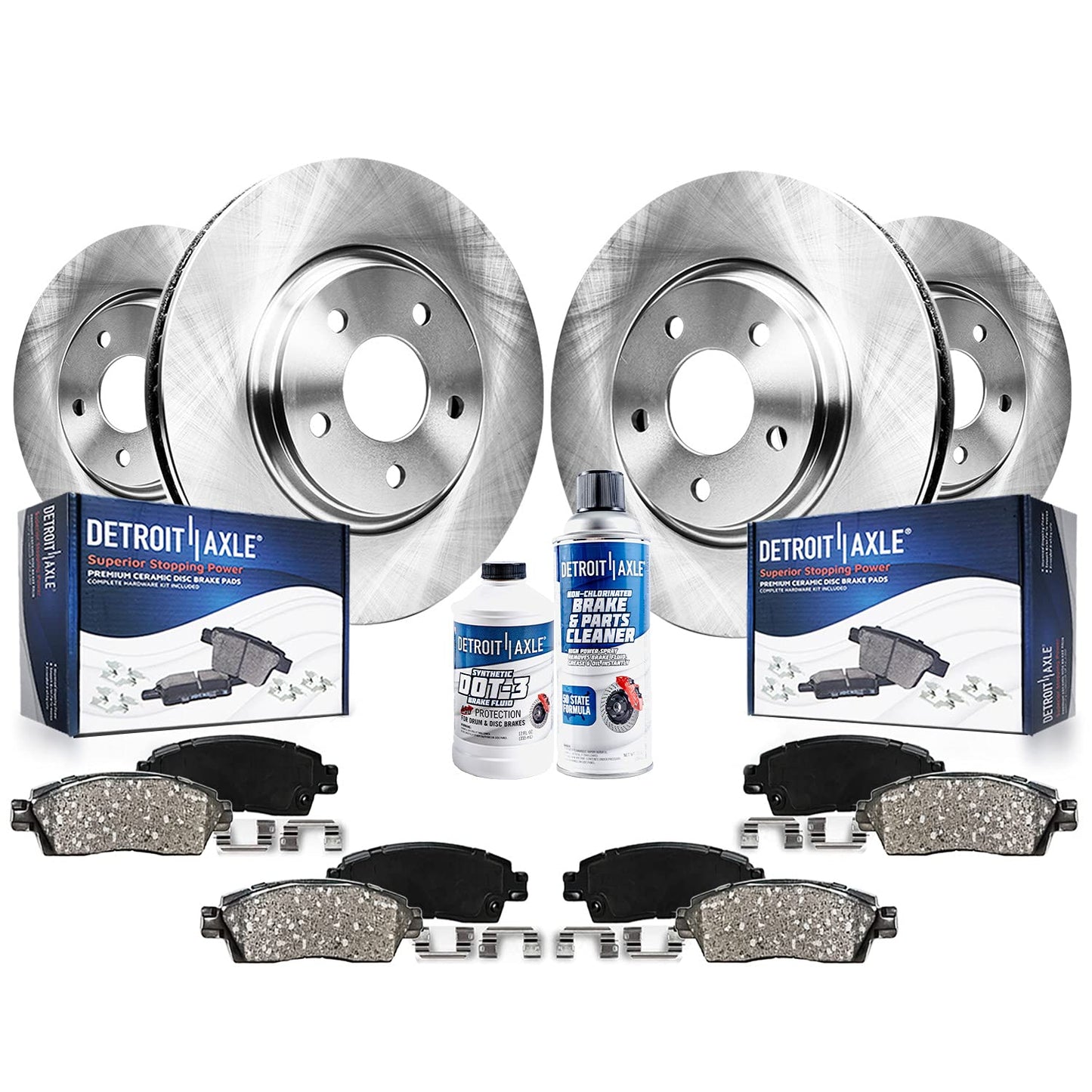 Detroit Axle - Brake Kit for Chrysler 300 Dodge Challenger Charger Magnum, Disc Brakes Rotors Ceramic Brake Pads Replacement: 14
