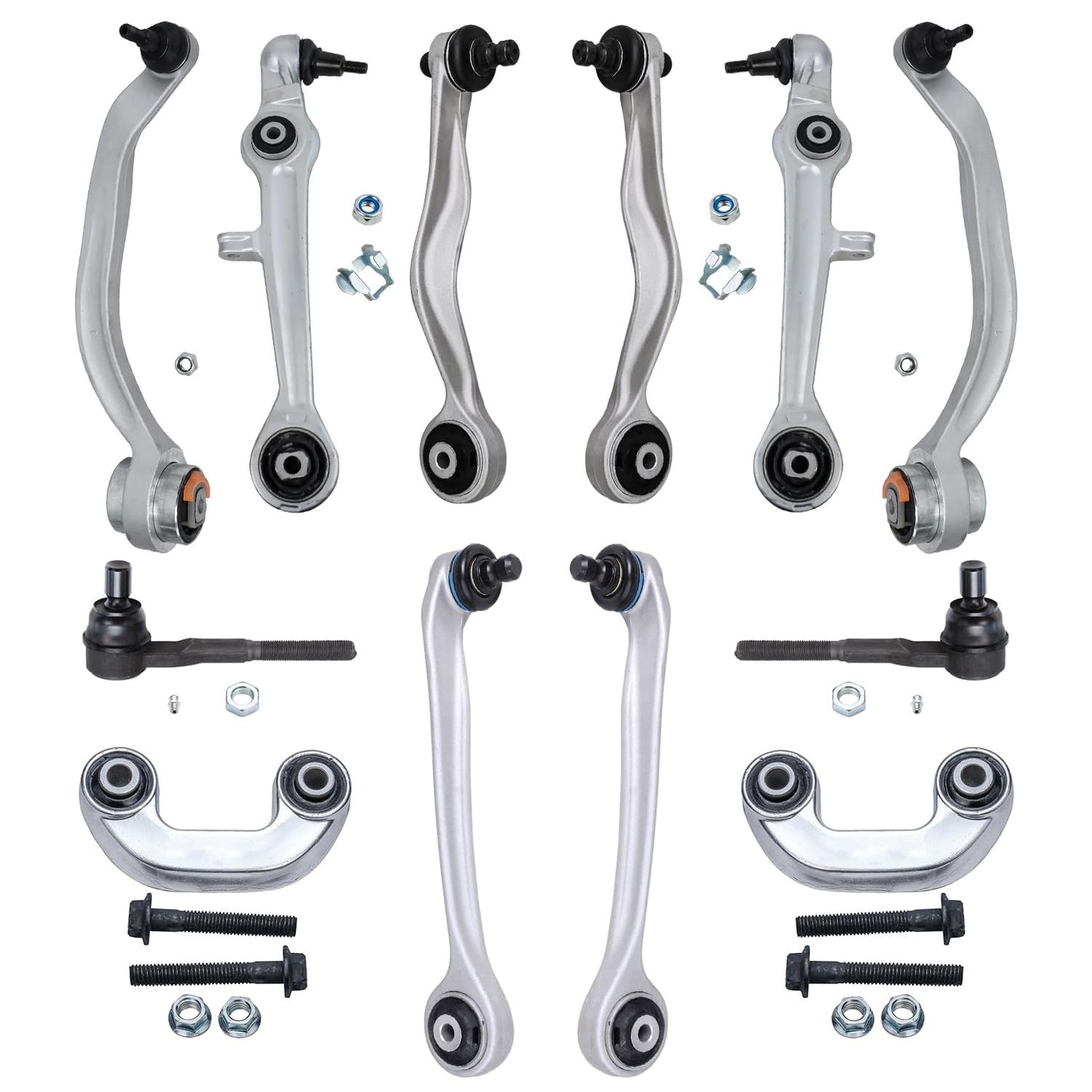 Detroit Axle - 12pc Front End Suspension Kit for Audi A4 A6 Quattro Volkswagen Passat, Upper & Lower Control Arms w/Ball Joint O