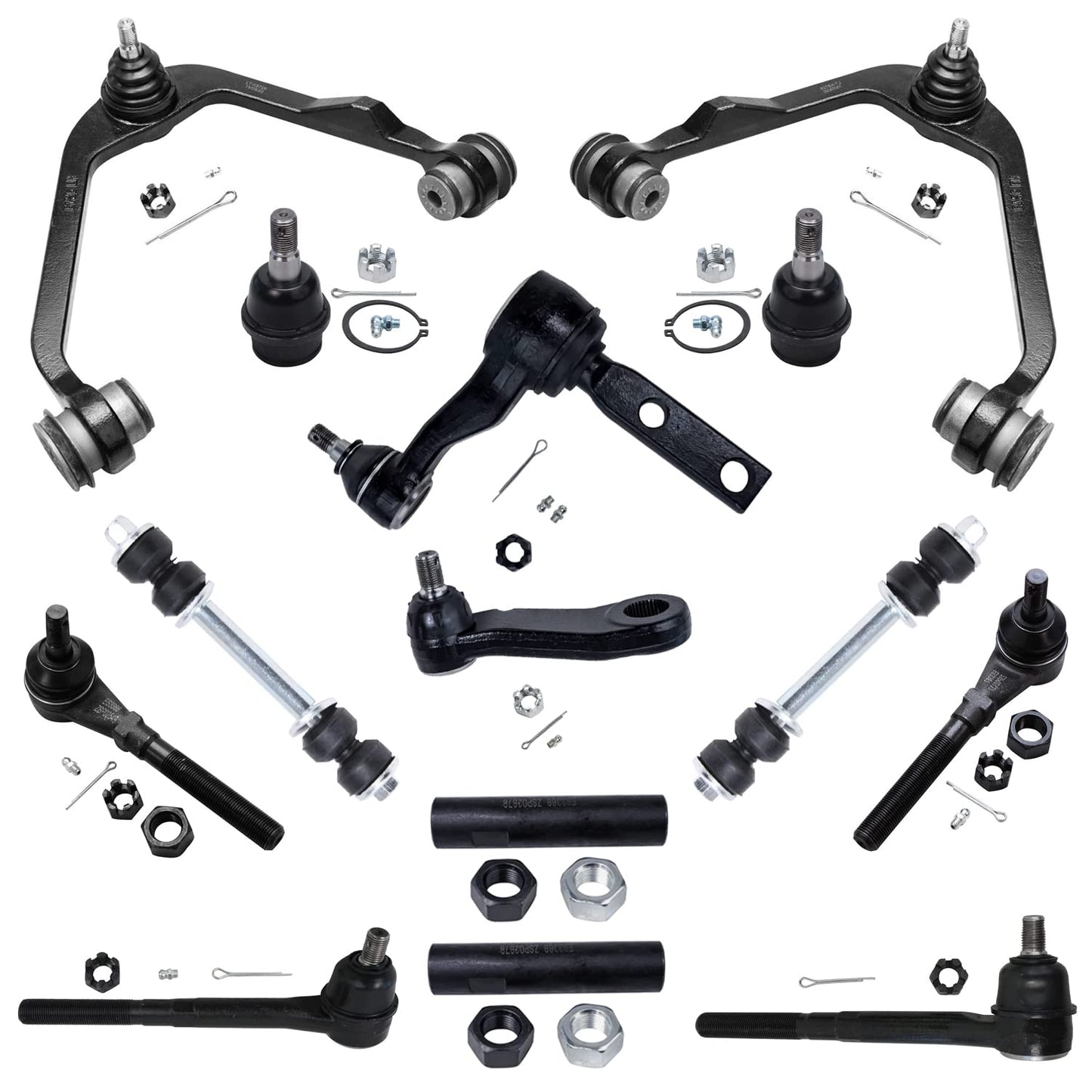 Detroit Axle - RWD Front End Kit for Ford Expedition F-150 F-250 Lincoln Navigator, Upper Control Arms Tie Rods Adjusting Sleeve