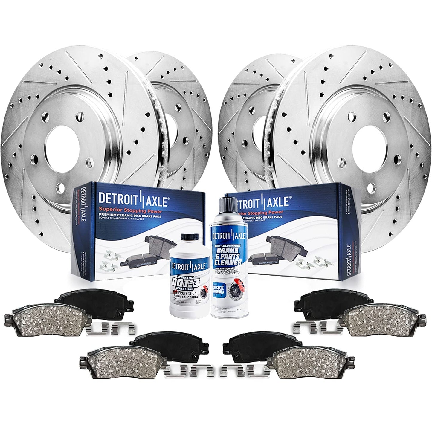 Detroit Axle - Brake Kit for Nissan 350Z 370Z Infiniti G35 G37 Q40 QX50 M35 M45 EX35 EX37 Replacement 12.6 inch Front & 12.13 in