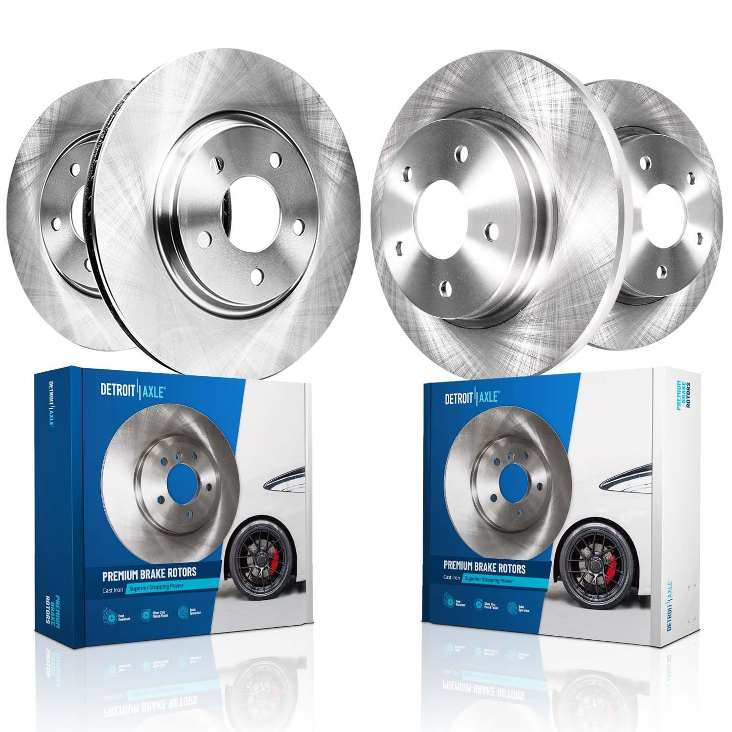 Detroit Axle - Brake Rotors for 1991-1994 Lincoln Town Car, 1992-1994 Mercury Grand Marquis Ford Crown Victoria, Front and Rear