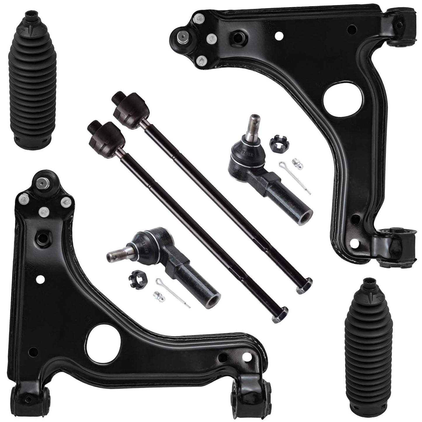 Detroit Axle - 8pc Front End Suspension Kit for Saturn L200 L100 L300 LS LS1 LS2 LW1 LW2 LW200 LW300, 2 Lower Control Arms w/Bal