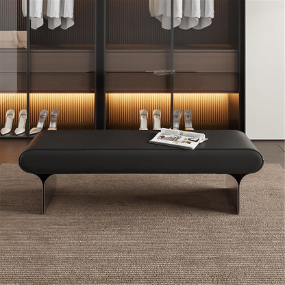 Modern Wooden Bench at The Foot of The Bed Long Beside The Suitable for Bedroom and Walk-in Closet Entryway(Small)