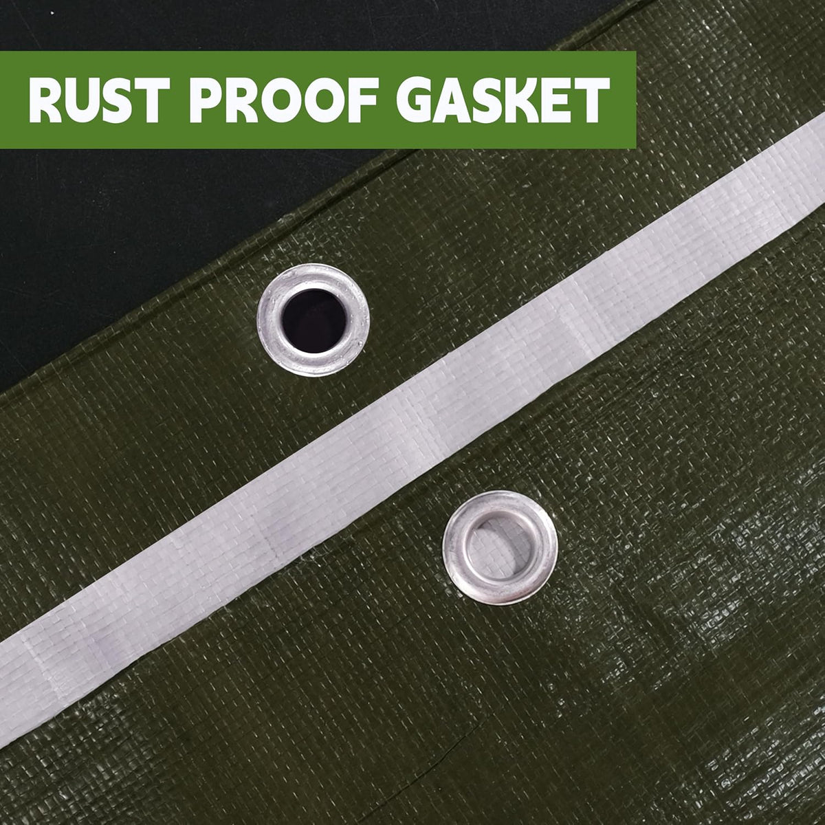 Green/Silver Heavy Duty Waterproof Tarp 10x10FT, 12mil Thick，Multifunctional tarp Whit Tear&Fade Resistant,UV Resistant,with Grommets and Reinforced Edges.