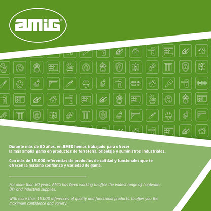 Amig - Folding Steel Stool - 3 Non-Slip Treads - Max Load 150 kg - Professional & Domestic Use - Space-Saving Design - Ideal for Small Heights, White, 103 cm, Alloy Steel