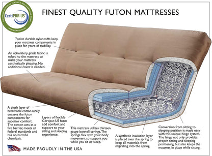 Kodiak Furniture Phoenix Full Size Futon In Butternut Finish, Linen Stone