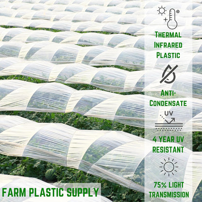 Farm Plastic Supply - Clear Coolmax Greenhouse Plastic Sheeting - 6 Mil - 4 Year UV Resistant Infrared Anti-Condensate Green House Covering Thermal Greenhouse Plastic 6 mil (20' x 20')