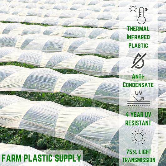 Farm Plastic Supply - Clear Coolmax Greenhouse Plastic Sheeting - 6 Mil - 4 Year UV Resistant Infrared Anti-Condensate Green House Covering Thermal Greenhouse Plastic 6 mil (20' x 20')
